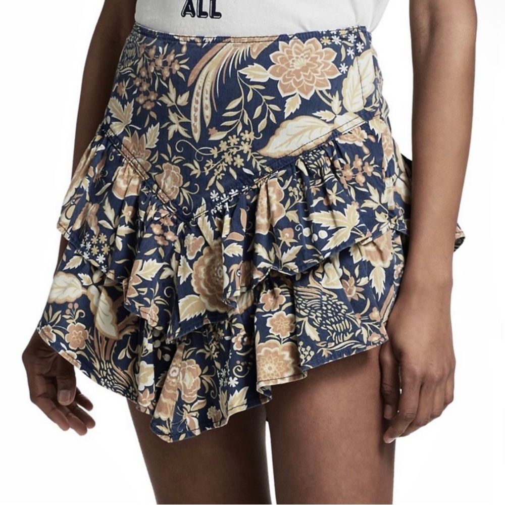 NEW MOTHER FLORAL PRINT RUFFLE MINI SKIRT - Picture 4 of 10